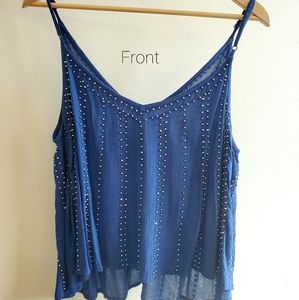 Blue Sequin Free People Top